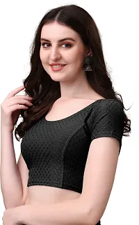 Stylish Black Cotton Blend Stitched Blouse for women-thumb2