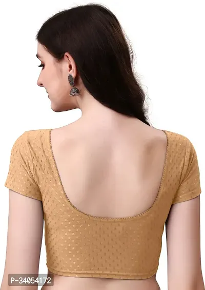 Stylish Beige Cotton Blend Stitched Blouse for women-thumb2