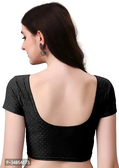 Stylish Black Cotton Blend Stitched Blouse for women-thumb2