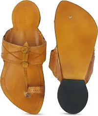 Stylish Yellow Leather Slippers For Men-thumb3