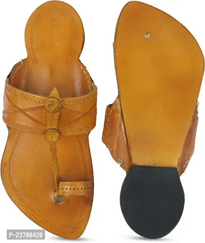 Stylish Yellow Leather Slippers For Men-thumb4