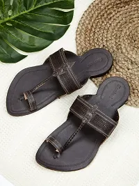 Stylish Brown Leather Slippers For Men-thumb4