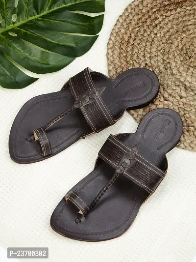 Stylish Brown Leather Slippers For Men-thumb5