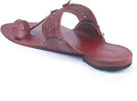 Stylish Maroon Leather Slippers For Men-thumb4