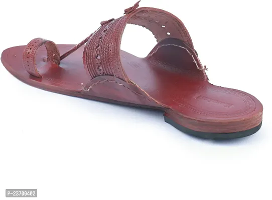 Stylish Maroon Leather Slippers For Men-thumb5