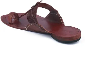 Stylish Maroon Leather Slippers For Men-thumb1