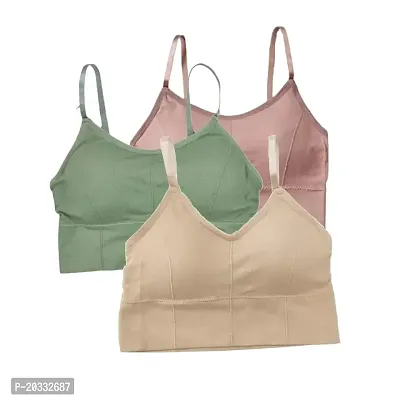 Seamless non-wired bra, Green, Woman