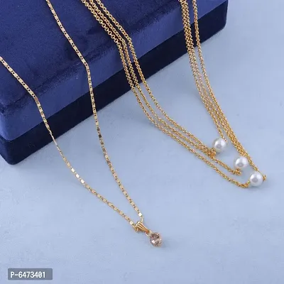 Buy Combo Of 2 Beautiful Hand Picked Pearl With Yellow Gold Chain