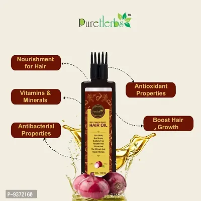 Pureherbs Onion Oil - Onion Hair Oil for Hair Growth and Hair Fall Control 100 ML-thumb2