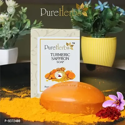 PureHerbs-Premium Turmeric  Saffron Handmade Soap protects from sun damage Pack of 2-thumb3