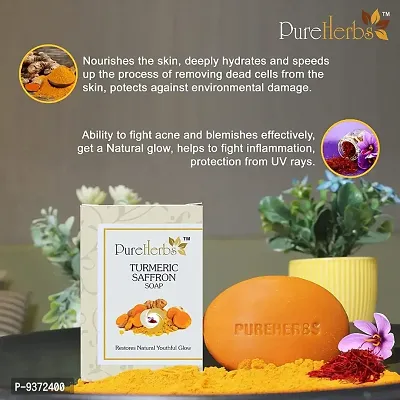 PureHerbs-Premium Turmeric  Saffron Handmade Soap protects from sun damage Pack of 2-thumb5