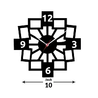 YADASS MDF Wall Clock for Home  Office (Black, 10 X 10 Inch, wlclck-YADASS_011)-thumb1