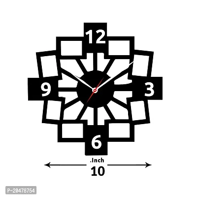 YADASS MDF Wall Clock for Home  Office (Black, 10 X 10 Inch, wlclck-YADASS_011)-thumb2