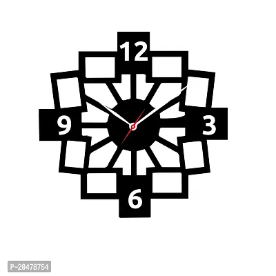 YADASS MDF Wall Clock for Home  Office (Black, 10 X 10 Inch, wlclck-YADASS_011)-thumb0