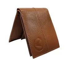 Men Tan Genuine Leather Wallet - Regular Size  (6 Card Slots)-thumb3