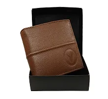 Men Tan Genuine Leather Wallet - Regular Size  (6 Card Slots)-thumb2