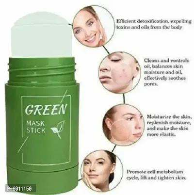 Green Tea Mask Stick for Face Purifying Clay Stick Mask For Deep Cleaning, Blackhead Remove for Men and Women Anti-Acne Oil C  (40 ml)-thumb0