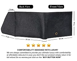 Artificial Leather Wallet For Men Black Gents Purse With Flap  Snap Lock-thumb4