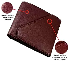 Artificial Leather Wallet For Men Brown Gents Purse With Flap  Snap Lock-thumb2