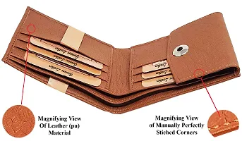 Artificial Leather Wallet For Men Tan Gents Purse With Magnet Lock-thumb2