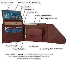 Artificial Leather Wallet For Men Brown Gents Purse With Flap  Snap Lock-thumb1