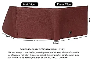 Artificial Leather Wallet For Men Brown Gents Purse With Flap  Snap Lock-thumb4