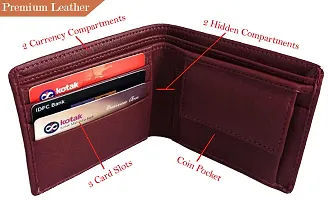 Artificial Leather Wallet For Men Brown Gents Purse With Separable ATM Card Holder-thumb3