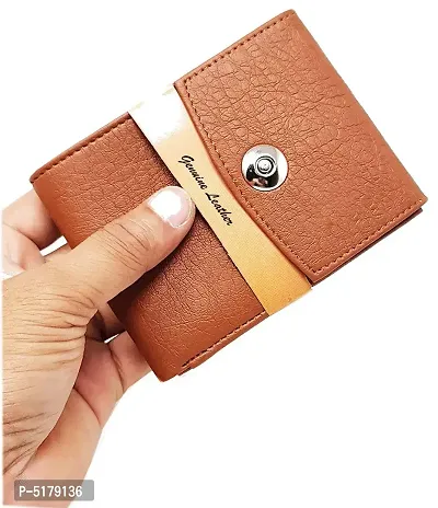 Artificial Leather Wallet For Men Tan Gents Purse With Magnet Lock-thumb5