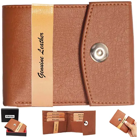 Attractive Leather Wallet For Men Tan Gents Purse With Magnet Lock