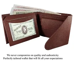 Artificial Leather Wallet For Men Brown Gents Purse With Flap  Snap Lock-thumb3