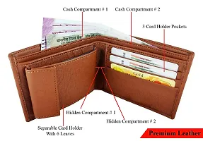 Artificial Leather Wallet For Men Tan Gents Purse With Removable ATM Card Holder-thumb2