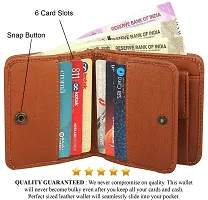 Artificial Leather Wallet For Men Tan Gents Purse With Snap Lock Double Partition-thumb2