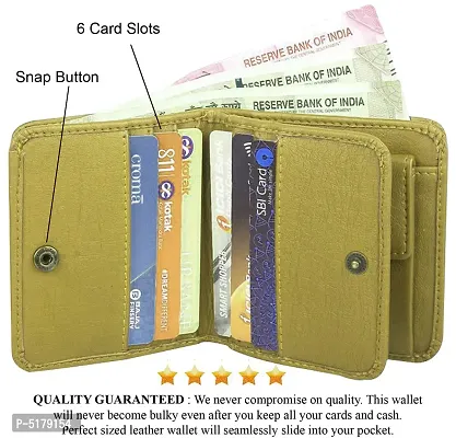 Artificial Leather Wallet For Men Beige Gents Purse With Snap Lock Double Partition-thumb3