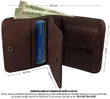 Artificial Leather Wallet For Men Brown Gents Purse With Snap Lock Double Partition-thumb4