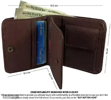 Artificial Leather Wallet For Men Brown Gents Purse With Snap Lock Double Partition-thumb5