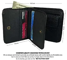 Artificial Leather Wallet For Men Black Gents Purse With Snap Lock Double Partition-thumb4