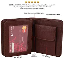 Artificial Leather Wallet For Men Brown Gents Purse With Snap Lock Double Partition-thumb3