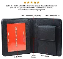 Artificial Leather Wallet For Men Black Gents Purse With Snap Lock Double Partition-thumb3