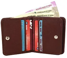 Artificial Leather Wallet For Men Brown Gents Purse With Snap Lock Double Partition-thumb1