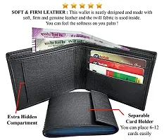 Artificial Leather Wallet For Men Black Gents Purse With Removable ATM Card Holder-thumb3