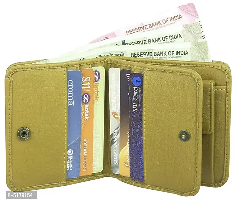 Artificial Leather Wallet For Men Beige Gents Purse With Snap Lock Double Partition-thumb2