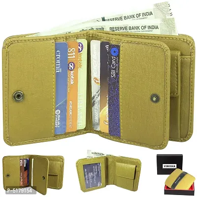 Artificial Leather Wallet For Men Beige Gents Purse With Snap Lock Double Partition-thumb0