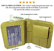 Artificial Leather Wallet For Men Beige Gents Purse With Snap Lock Double Partition-thumb3