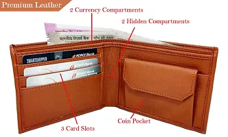 Artificial Leather Wallet For Men Tan Gents Purse With Separable ATM Card Holder-thumb3