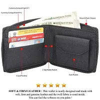 Artificial Leather Wallet For Men  Women Black Ladies  Gents Purse With Round Zip-thumb2