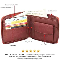 Artificial Leather Wallet For Men  Women Brown Ladies  Gents Purse With Round Zip-thumb2