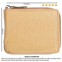 Artificial Leather Wallet For Men  Women Beige Ladies  Gents Purse With Round Zip-thumb4