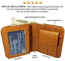 Artificial Leather Wallet For Men Tan Gents Purse With Snap Lock Double Partition-thumb3