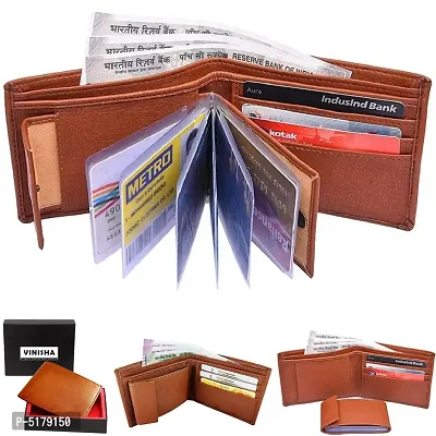 Artificial Leather Wallet For Men Tan Gents Purse With Removable ATM Card Holder