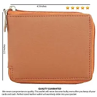 Artificial Leather Wallet For Men  Women Tan Ladies  Gents Purse With Round Zip-thumb4